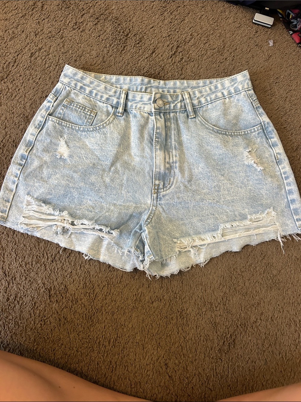 Light Wash Distressed Denim Women’s Shorts